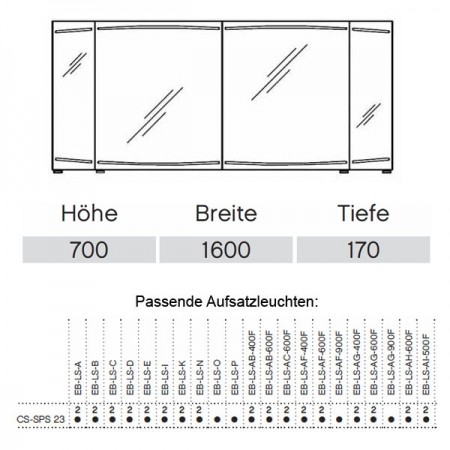 Pelipal Cassca Spiegelschrank inkl. Beleuchtung  